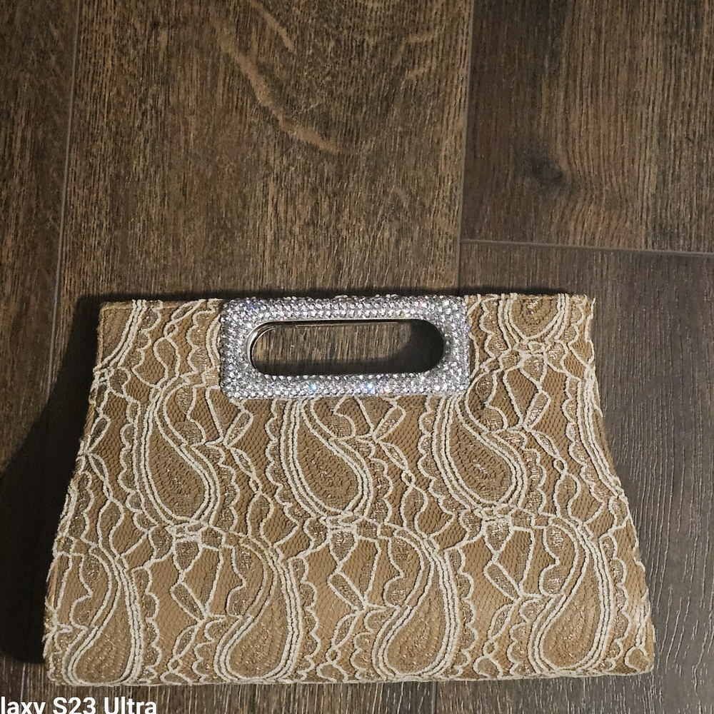 Lace Tan Clutch